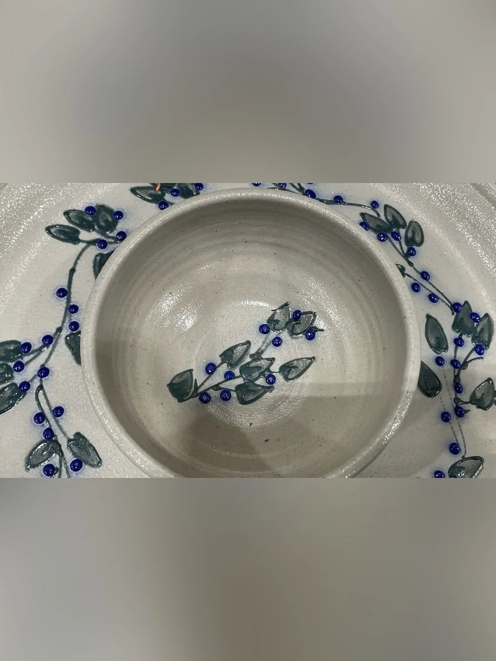 Salmon Falls Stoneware Pottery Chip & Dip Serving Plate ~ 2003